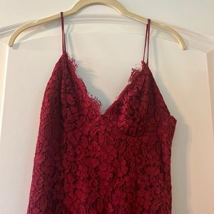 Bardot fitted dress in red